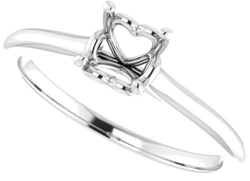 14K White  5.5 mm Round Solitaire Engagement Ring Mounting (5)