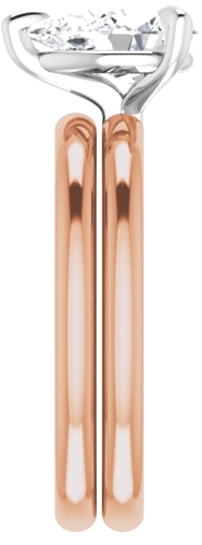 Sužadėtuvių Žiedas „Solitaire“ 585 Baltojo Ir Rožinis Aukso Pear Shape 9mm x 6mm (9)