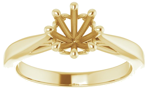 14K Yellow 6.5 mm Round Solitaire Engagement Ring Mounting (3)