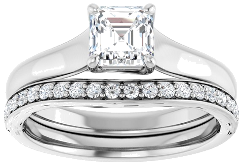 Sužadėtuvių Žiedas „Solitaire“ 950 Platinos Asscher 5mm (16)