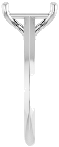 14K White 9x7 mm Emerald Solitaire Engagement Ring Mounting (4)