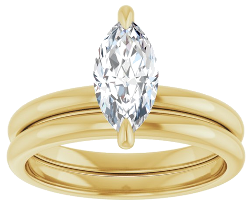 Sužadėtuvių Žiedas „Solitaire“ 585 Geltonojo Aukso Marquise 10mm x 5mm (8)