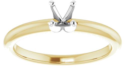 14K Yellow   White  4.4 mm Round Solitaire Engagement Ring Mounting (3)