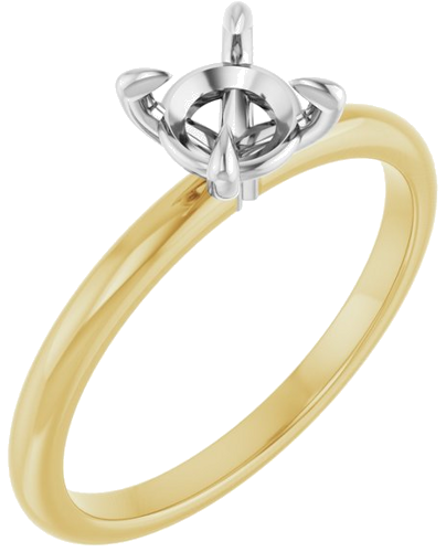 Sužadėtuvių Žiedas „Solitaire“ 585 Baltojo Ir Geltonojo Aukso Round 5.8mm (1)