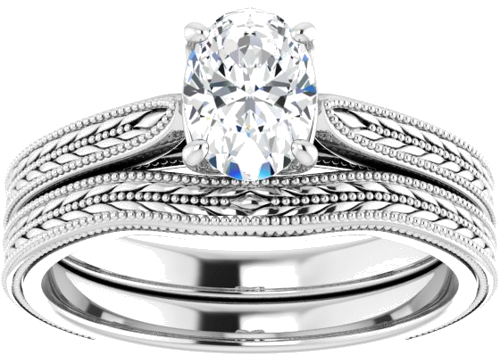 Sužadėtuvių Žiedas „Solitaire“ 14k white gold Oval 7mm x 5mm (8)