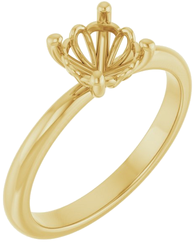 14K Yellow 6.5 mm Round Solitaire Engagement Ring Mounting (1)