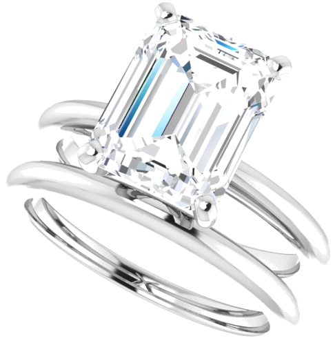 Platinum  10x8 mm Emerald Solitaire Engagement Ring Mounting (10)