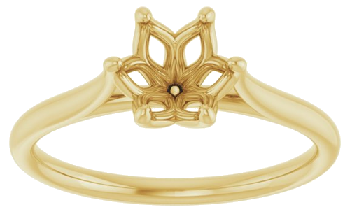 14K Yellow 6.5 mm Round Engagement Ring Mounting (3)