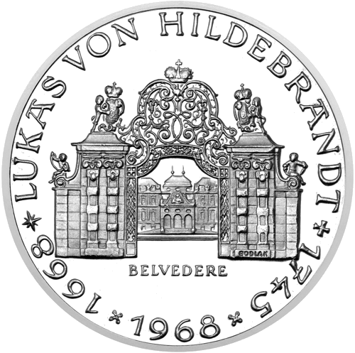 25 Schilling Lukas von Hildebrandt 1968 Austria silver coin (1)