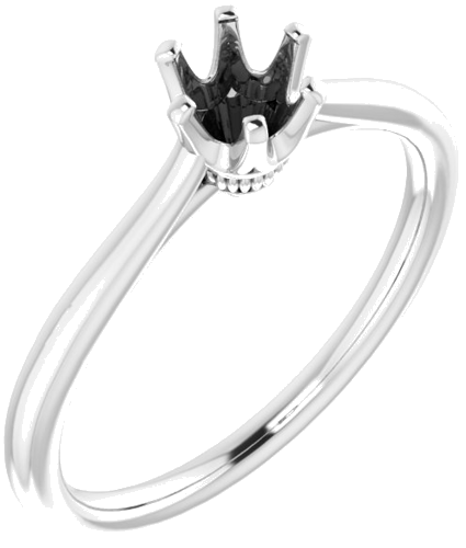 Sužadėtuvių Žiedas „Solitaire“ 585 Baltojo Aukso Round 4.8mm (1)