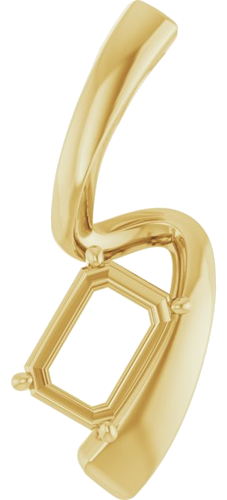 Pakabukas „Freeform Solitaire“ 417 Geltonojo Aukso Emerald 7mm x 5mm (1)