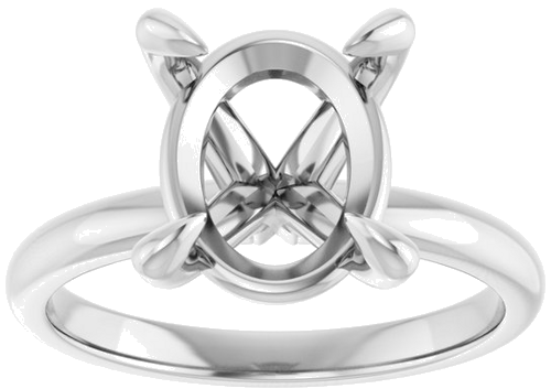 Platinum  11x9 mm Oval Solitaire Engagement Ring Mounting (3)