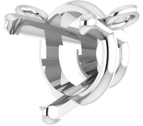 14K White 6 mm Round 3-Prong Necklace Center (2)