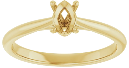 Sužadėtuvių Žiedas „Solitaire“ 585 Geltonojo Aukso Oval 6mm x 4mm (3)