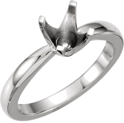 14K White 6.5 mm Round Medium Solstice Solitaire® Ring Mounting (1)