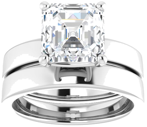 Sužadėtuvių Žiedas „Solitaire“ 585 Baltojo Aukso Asscher 8mm (8)