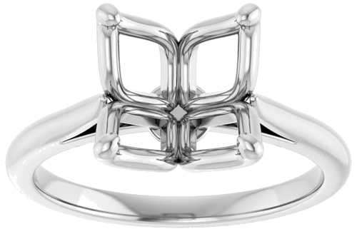 Sužadėtuvių Žiedas „Solitaire“ 14k white gold Square 7.5mm (3)