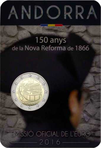 2016 Андорра 150-летие новой реформы монета 2 евро (2)