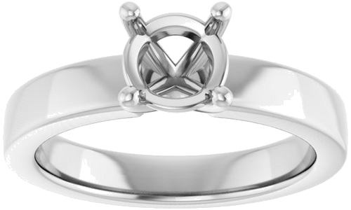 Sužadėtuvių Žiedas „Solitaire“ 585 Baltojo Aukso Round 6.5mm (3)