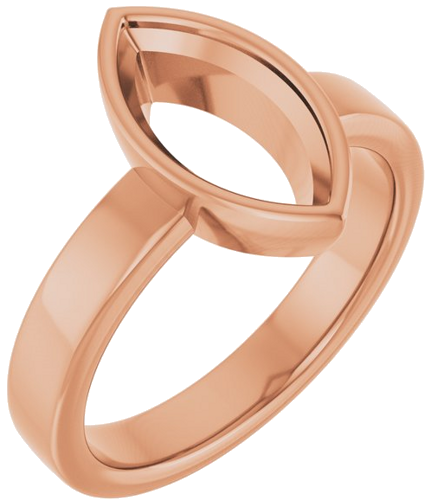 10K Rose 12x6 mm Marquise Solitaire Engagement Ring Mounting (1)