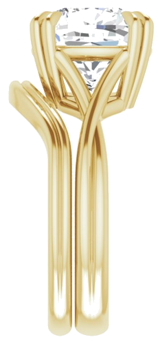 14K Yellow 10 mm Cushion Solitaire Engagement Ring Mounting (9)