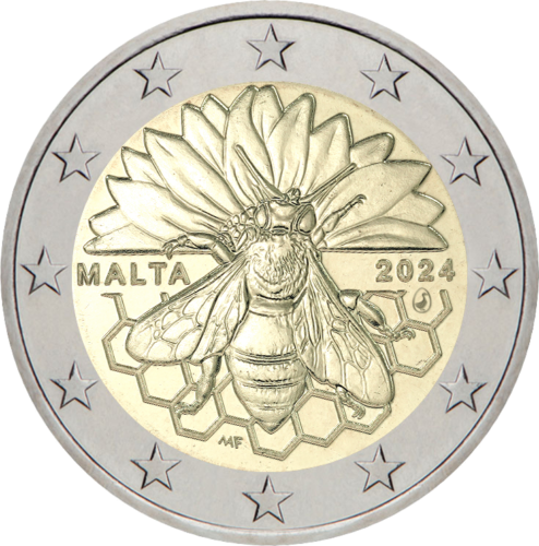 2024 Malta Bitės 2 eurų moneta (1)