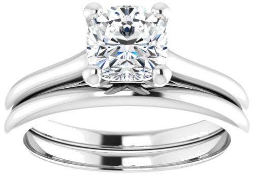 Sužadėtuvių Žiedas „Solitaire“ 585 Baltojo Aukso Cushion 6mm (8)