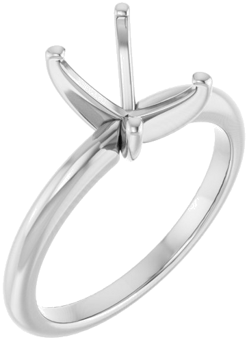 Platinum  8x6 mm Emerald Solitaire Engagement Ring Mounting (1)