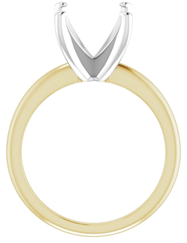 14K Yellow   White  12x10 mm Oval Solitaire Engagement Ring Mounting (2)