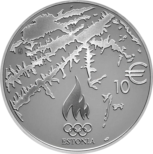 2014 Естония XXII Олимпийски игри в Сочи Сребърна монета от 10 евро (1)
