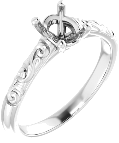 Sužadėtuvių Žiedas „Solitaire“ 585 Baltojo Aukso Oval 7mm x 5mm (1)