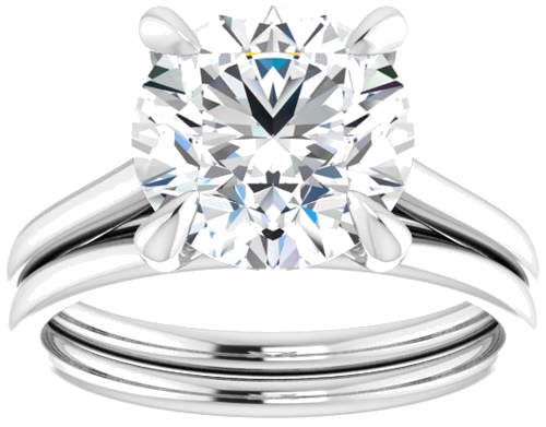 14K White  9.4 mm Round Solitaire Engagement Ring Mounting (8)