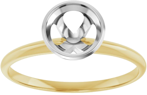 Sužadėtuvių Žiedas „Solitaire“ 585 Baltojo Ir Geltonojo Aukso Round 6.5mm (3)