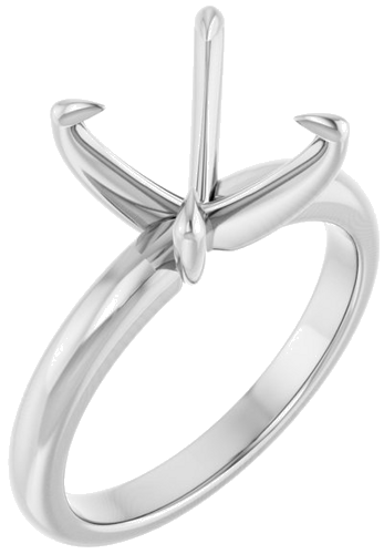 Platinum 7x7 mm Square Solitaire Engagement Ring Mounting (1)
