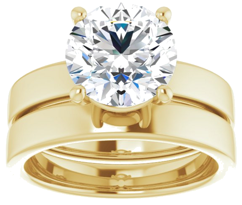 14K Yellow 9 mm Round Solitaire Engagement Ring Mounting (8)