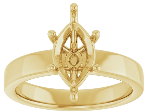 14K Yellow 12x6 mm Marquise Solitaire Engagement Ring Mounting (3)