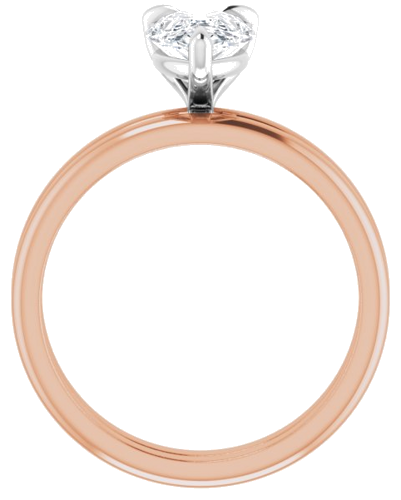 Sužadėtuvių Žiedas „Solitaire“ 585 Baltojo Ir Rožinis Aukso Pear Shape 9mm x 6mm (7)