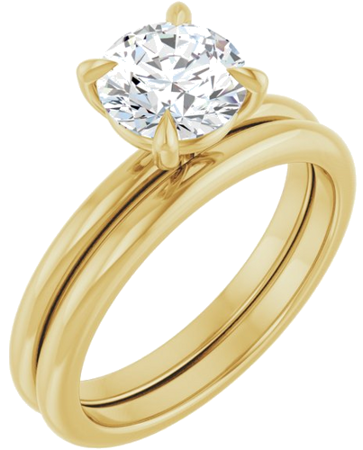 14K Yellow 7 mm Round Solitaire Engagement Ring Mounting (6)