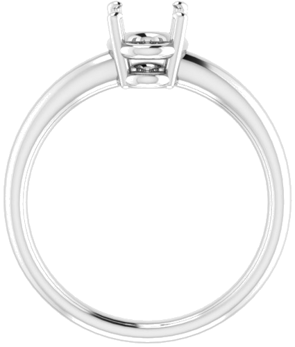 14K White 8x6 mm Oval Engagement Ring Mounting (2)