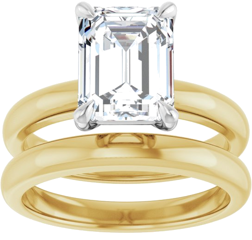 Sužadėtuvių Žiedas „Solitaire“ 585 Baltojo Ir Geltonojo Aukso Emerald 9mm x 7mm (8)