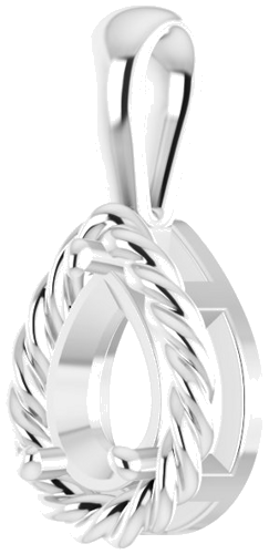 14K White  7x5 mm Pear Pendant Mounting (2)