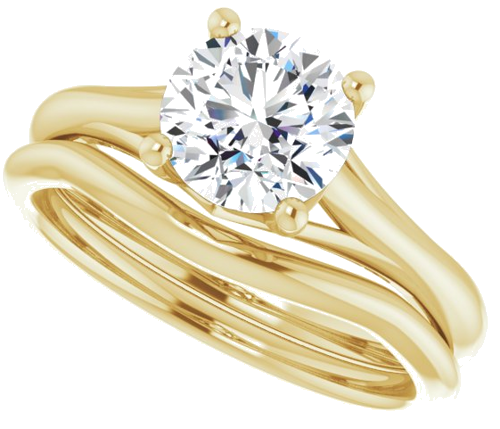 14K Yellow 7 mm Round Solitaire Engagement Ring Mounting (10)