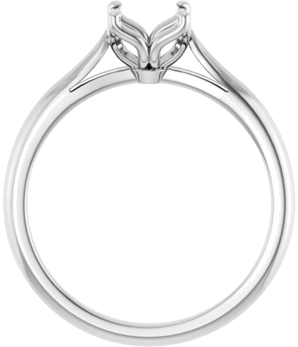 14K White  6.5 mm Round Solitaire Engagement Ring Mounting (2)