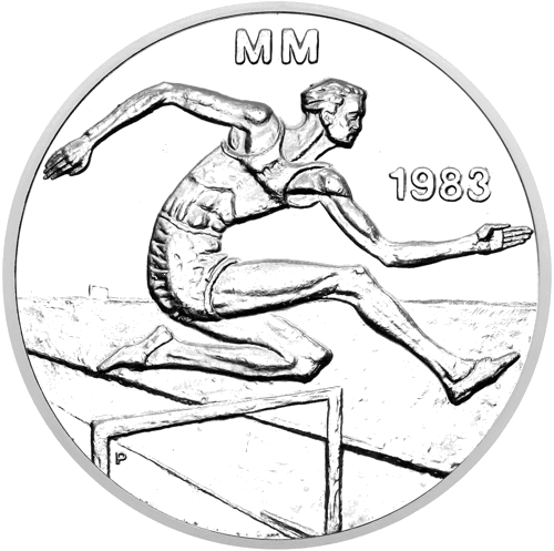 50 марок Чемпионат по лёгкой атлетике 1983 Финляндия серебряная монета (1)