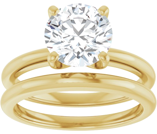 18K Yellow  8 mm Round Solitaire Engagement Ring Mounting (8)