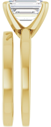 Sužadėtuvių Žiedas „Solitaire“ 585 Geltonojo Aukso Emerald 9mm x 7mm (9)