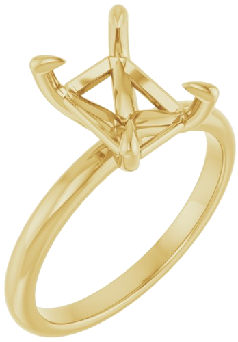 10K Yellow  9x7 mm Emerald Solitaire Engagement Ring Mounting (1)