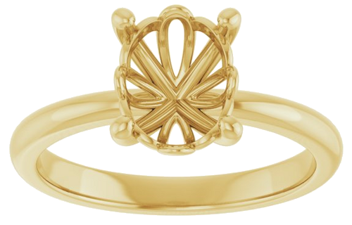 Sužadėtuvių Žiedas „Solitaire“ 585 Geltonojo Aukso Oval 9mm x 7mm (3)