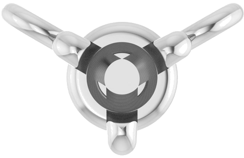 18K White 2.5 mm Round 3-Prong Necklace Center (1)