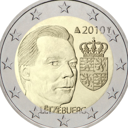 2010 Luksemburgas hercoga ģerbonis Luksemburgas 2 eiro monēta (2)